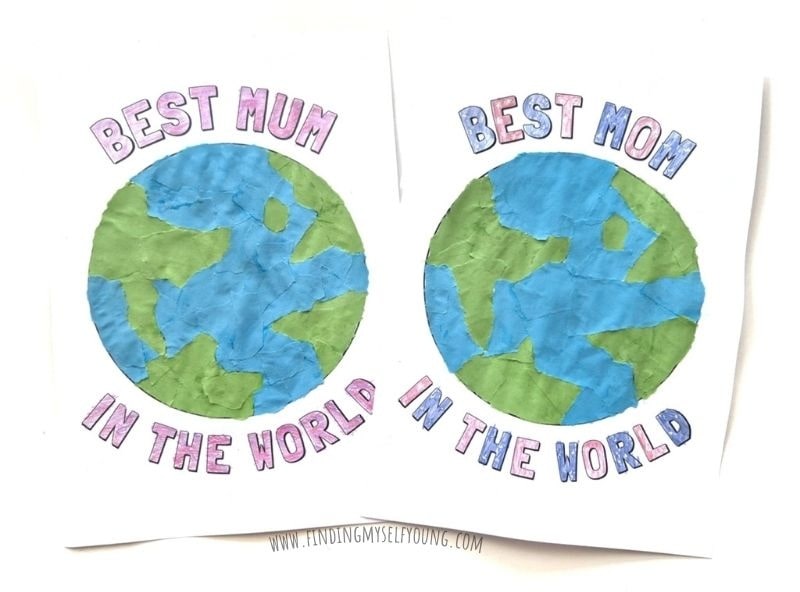 best mom in the world torn paper crafts finished.